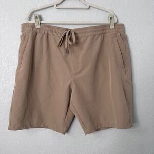 Reel Legends Performance Outfitters Mens XXL Tan Khaki Elastic Drawstring Shorts